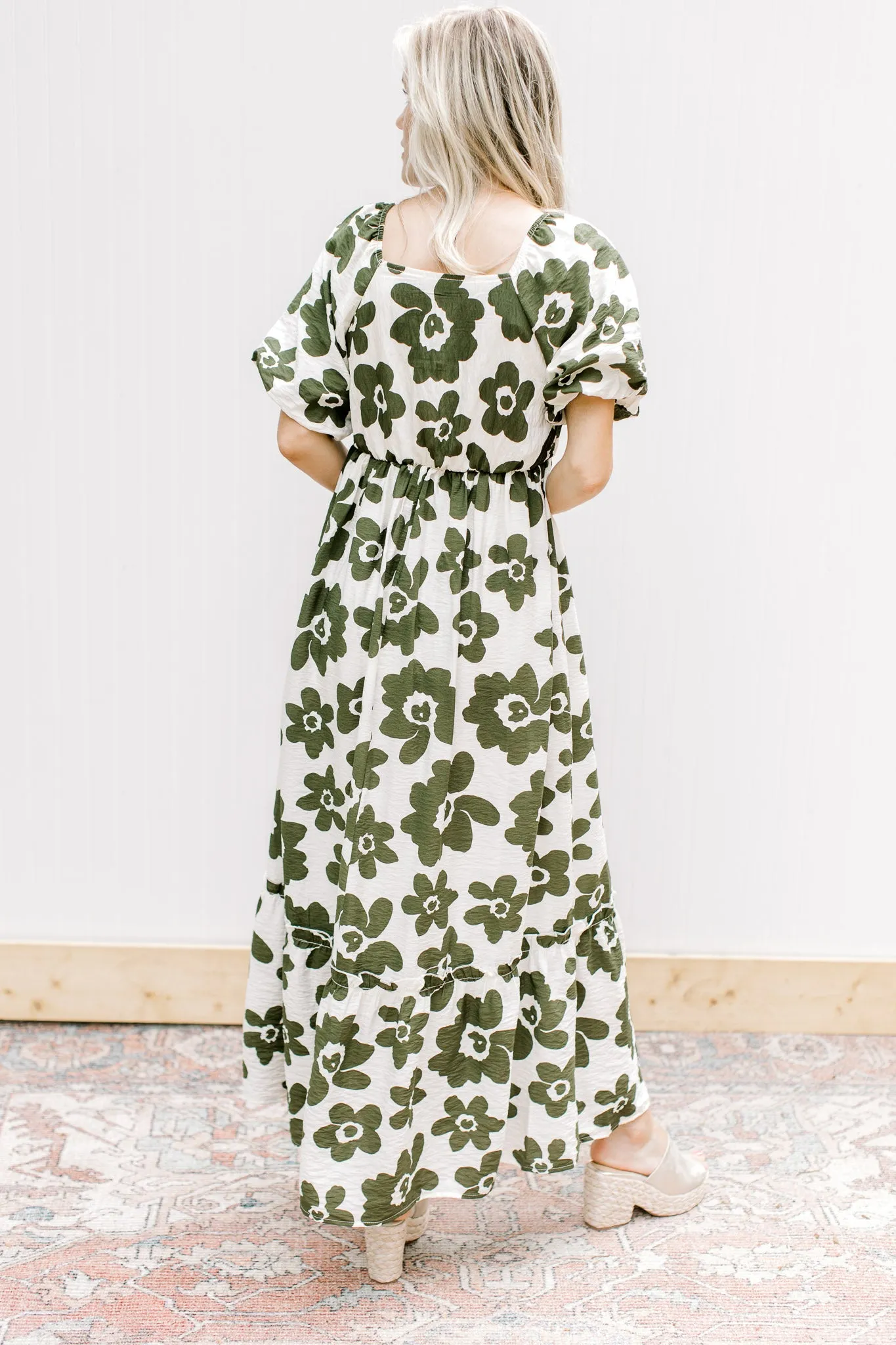 X Olive Flowers Dress