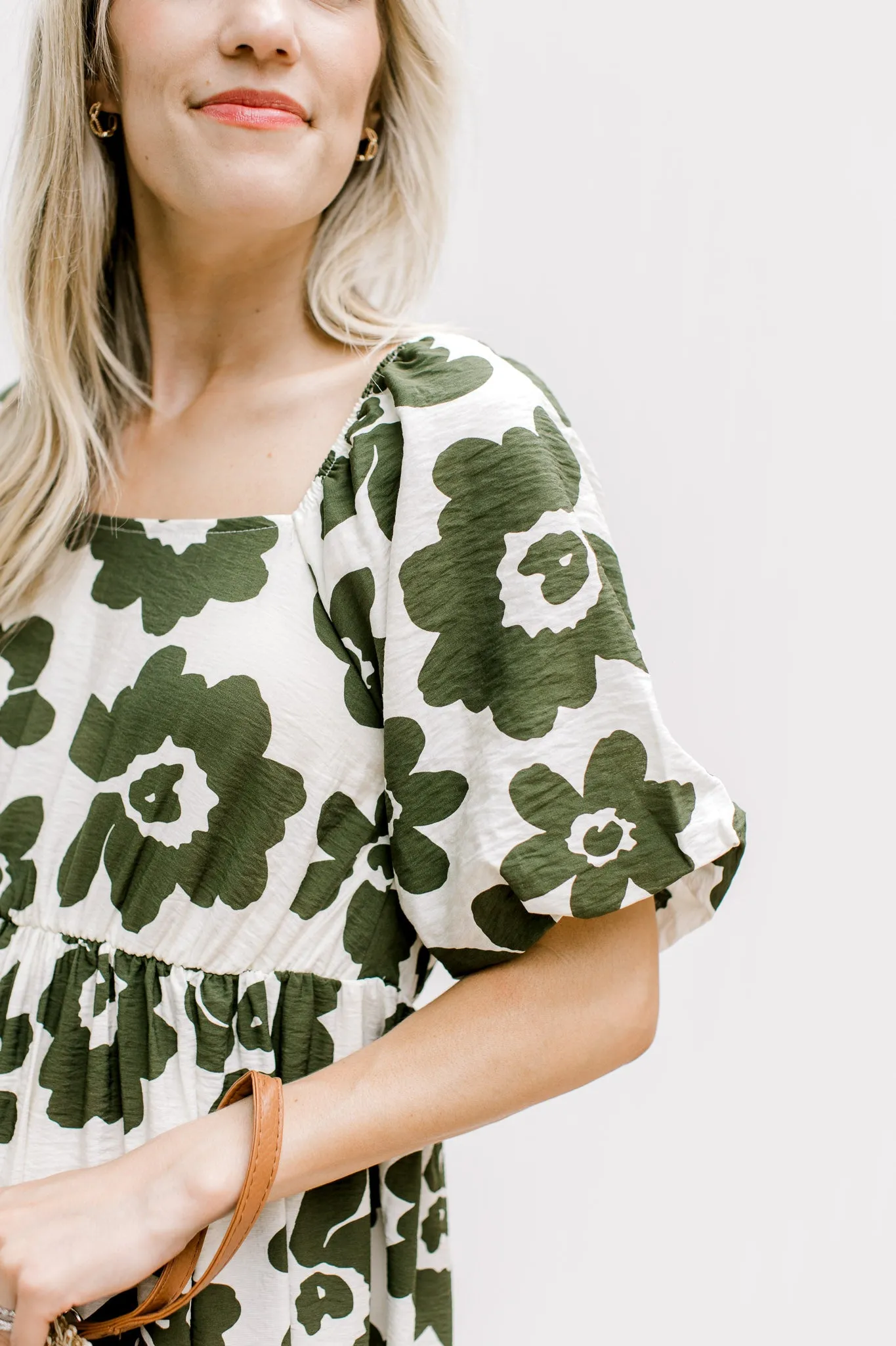 X Olive Flowers Dress