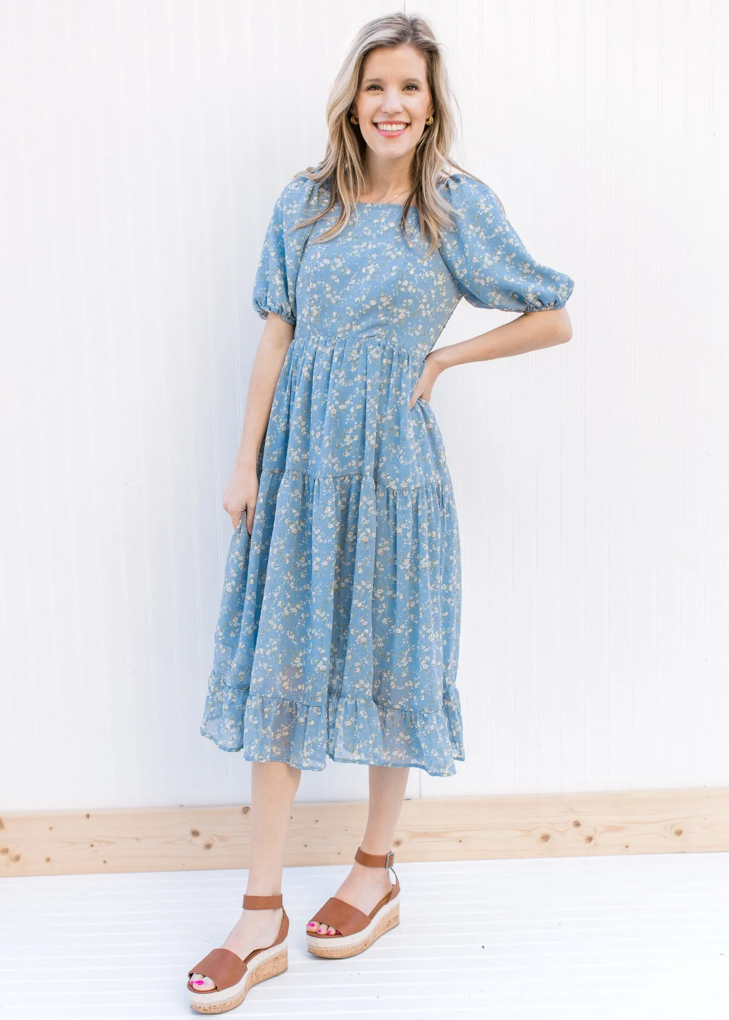 X Poppy Blue Floral Dress