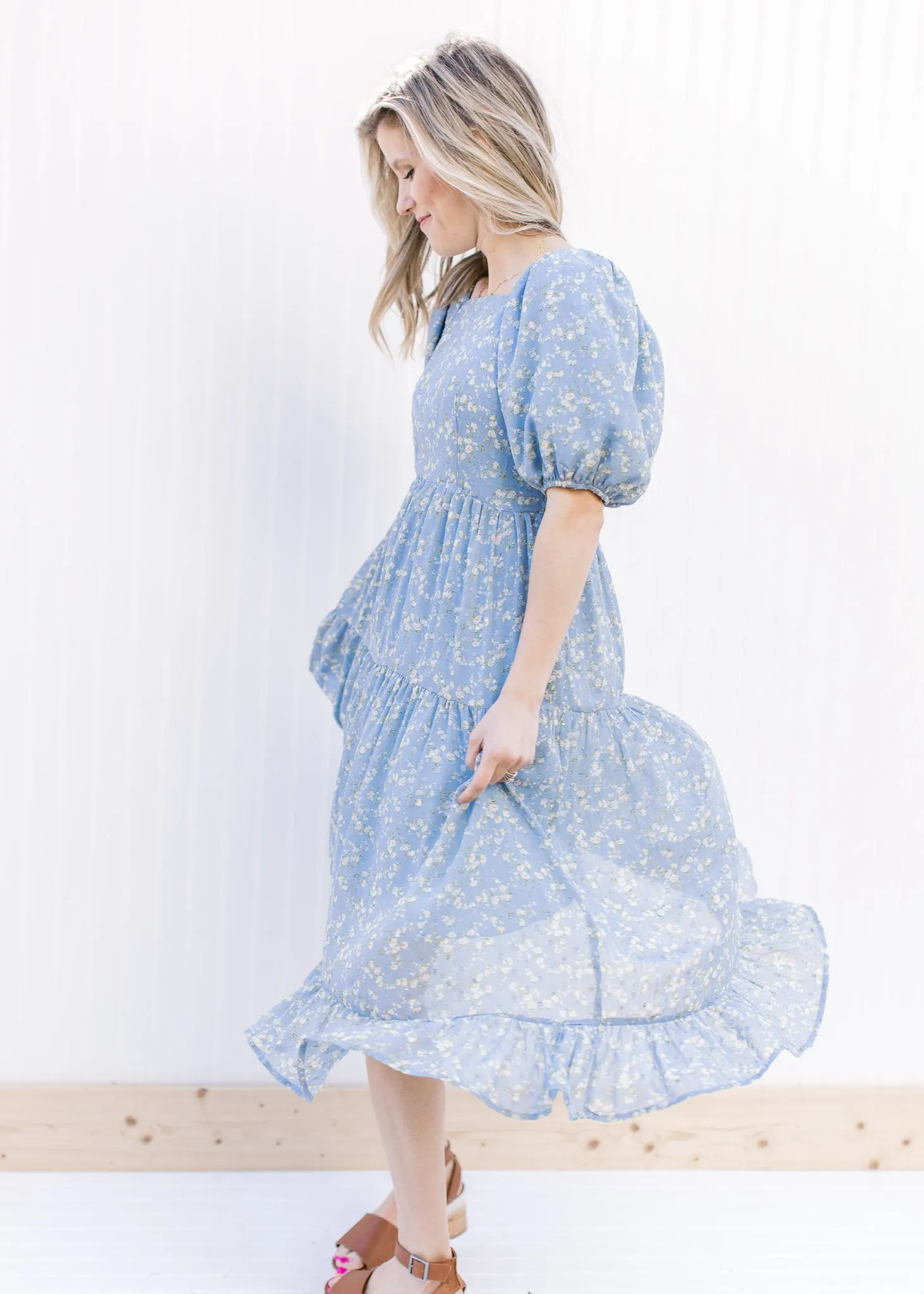 X Poppy Blue Floral Dress
