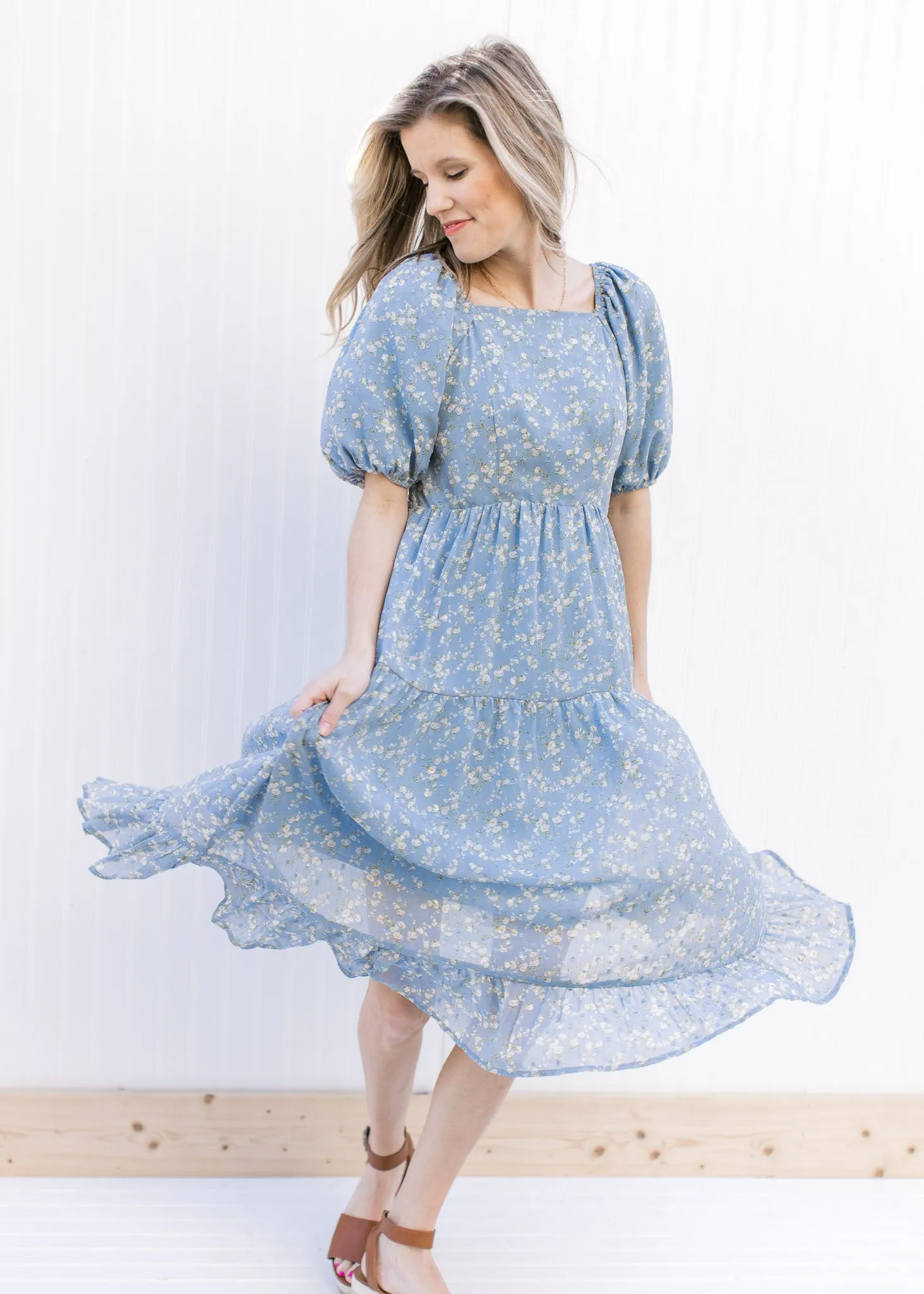 X Poppy Blue Floral Dress