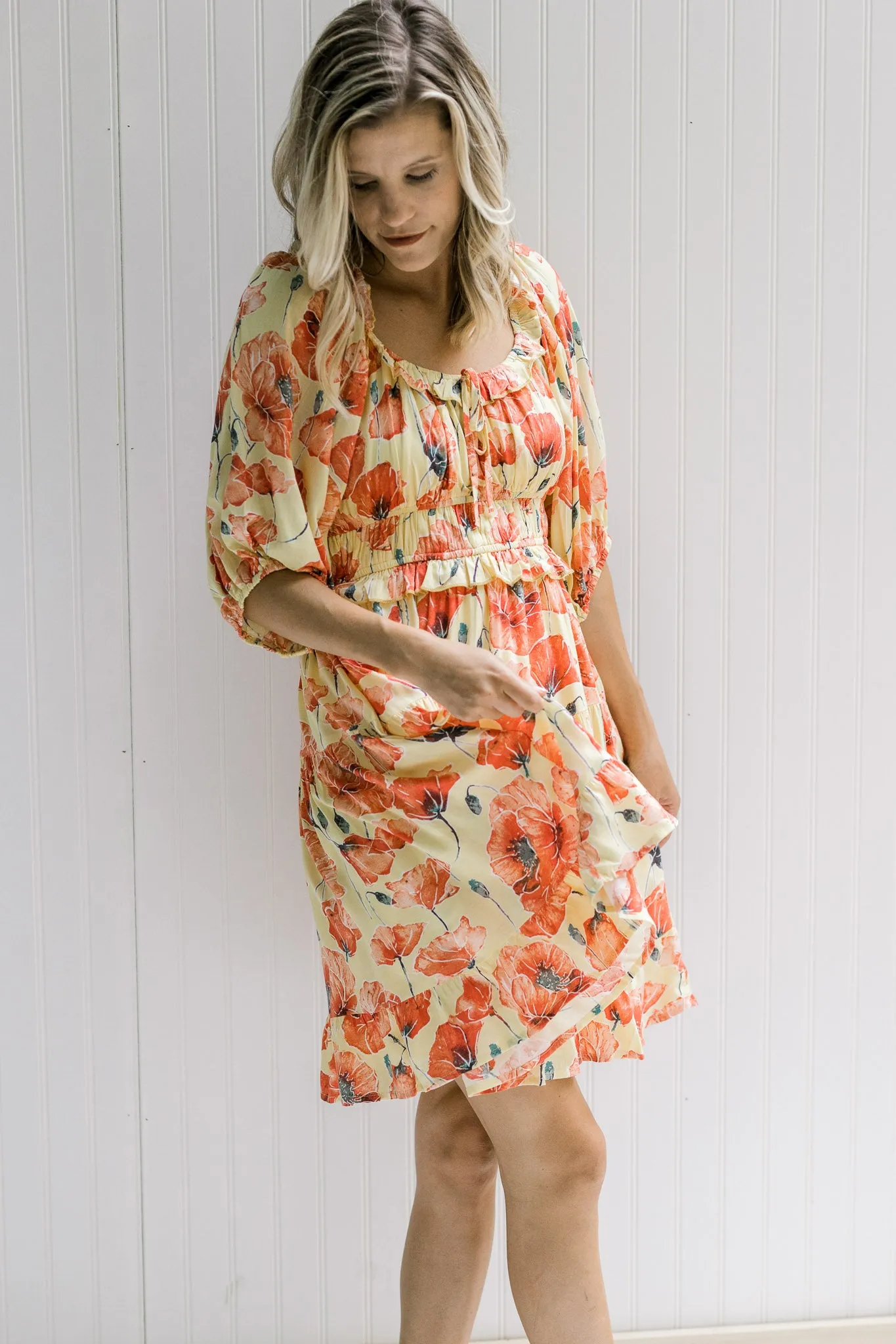 X Printed Flowers Dress