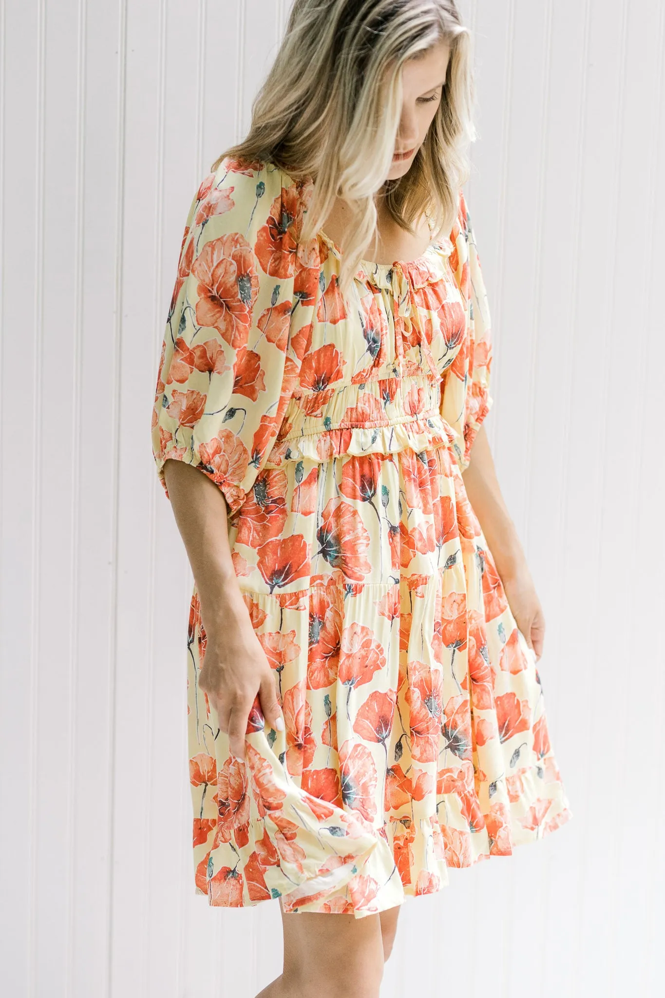 X Printed Flowers Dress