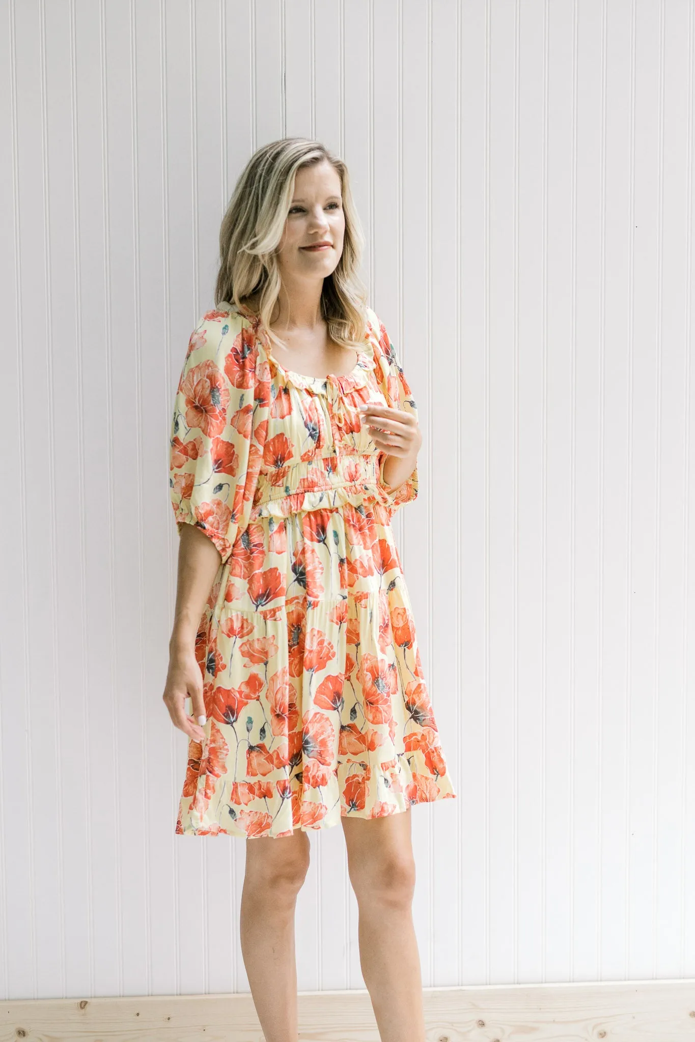 X Printed Flowers Dress
