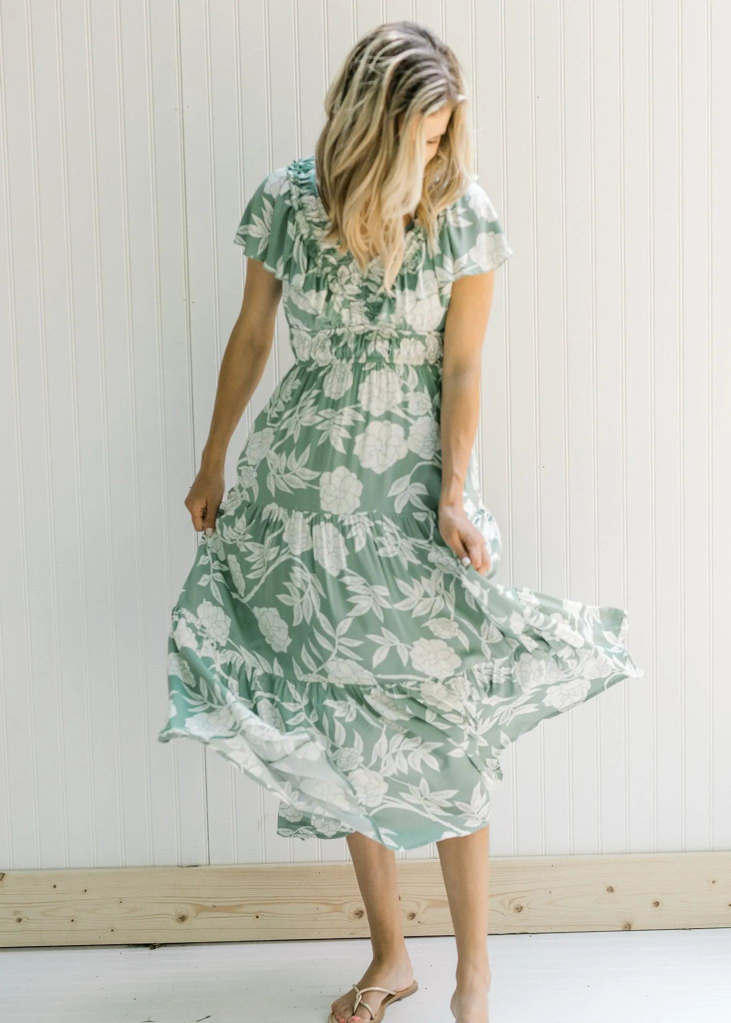 X Ruffles Ruched Maxi