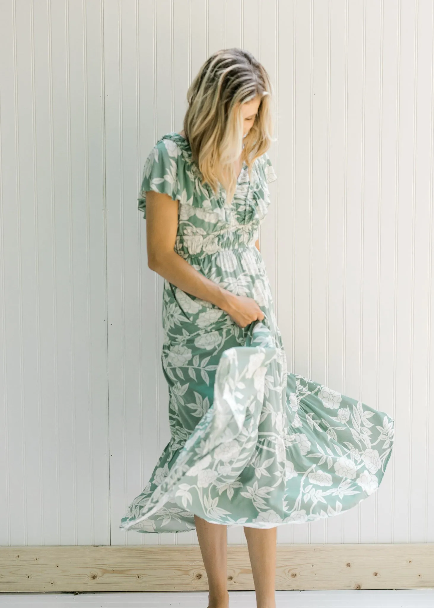 X Ruffles Ruched Maxi