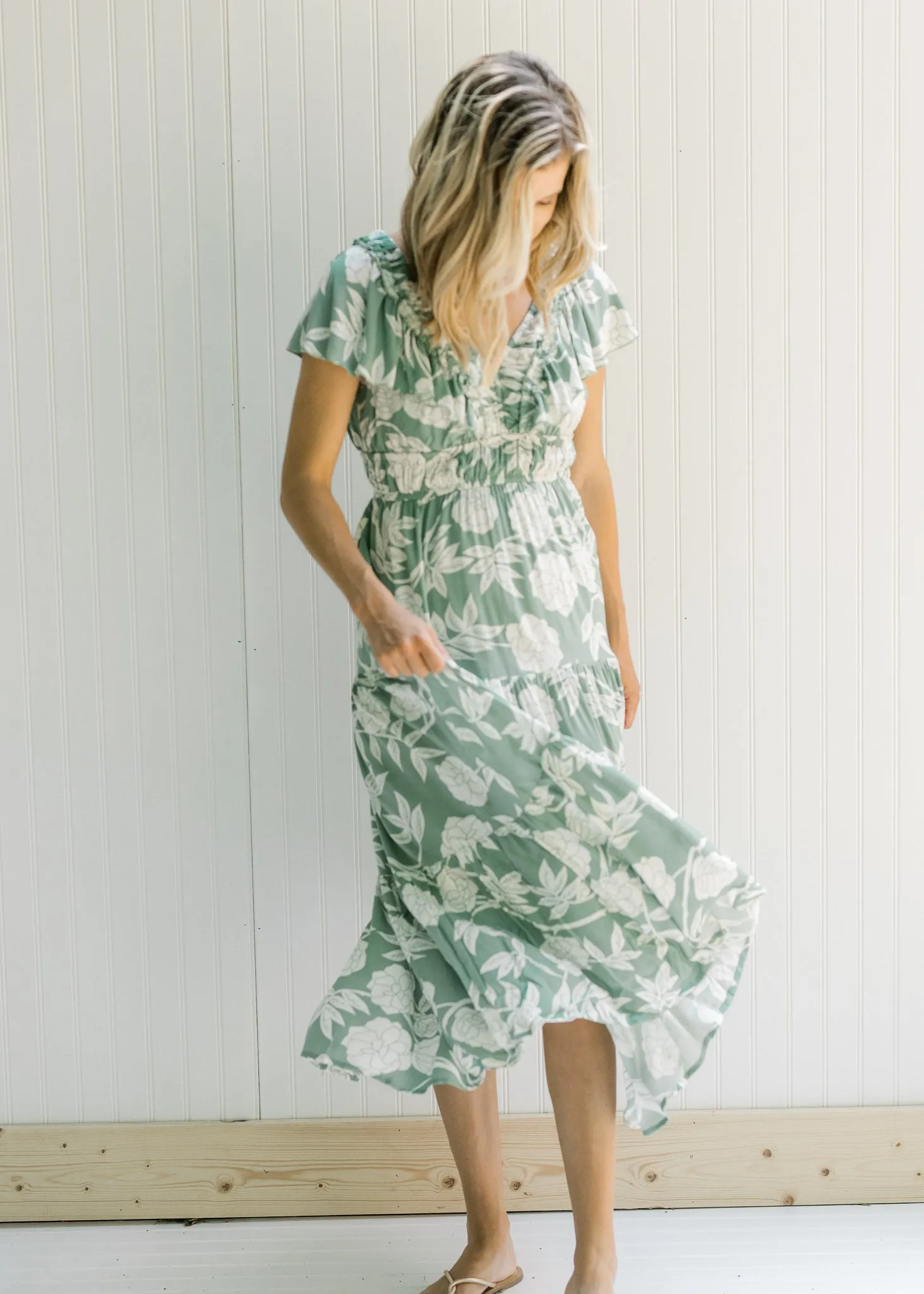 X Ruffles Ruched Maxi