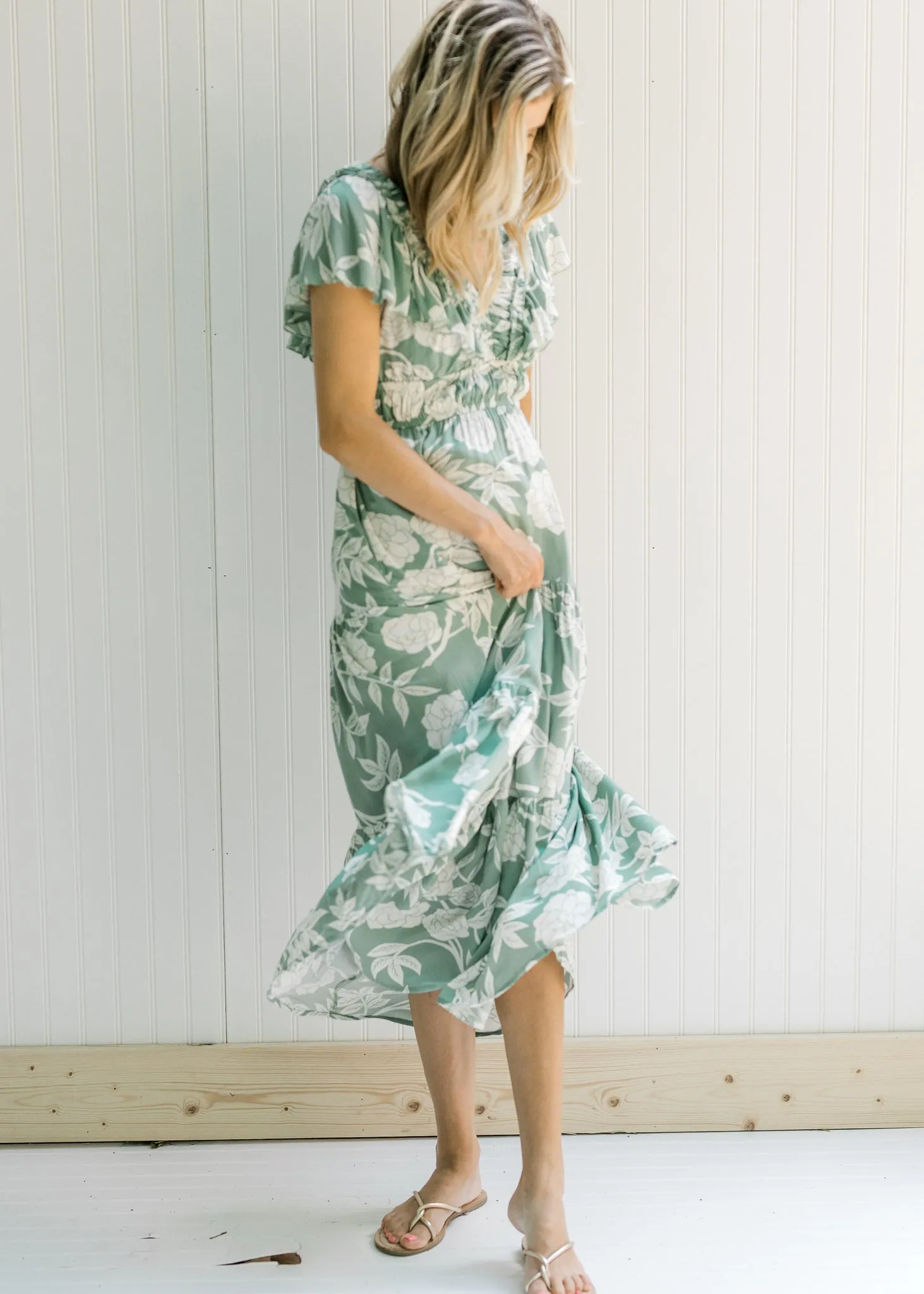 X Ruffles Ruched Maxi