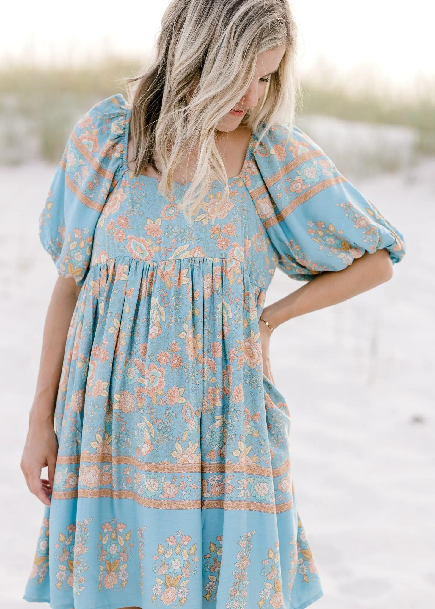 X Shay's Blue and Gold Dress