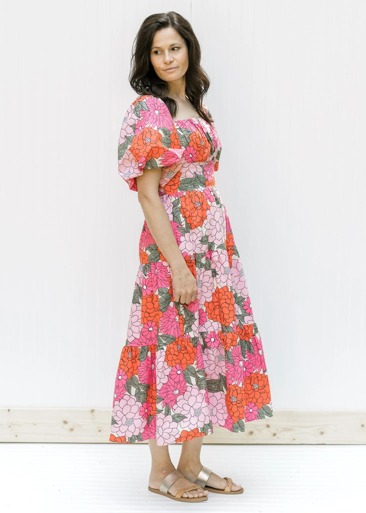 X Turning Heads Pink Floral Dress