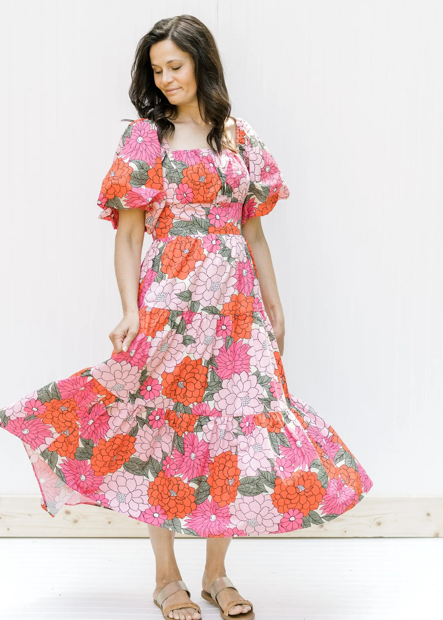 X Turning Heads Pink Floral Dress