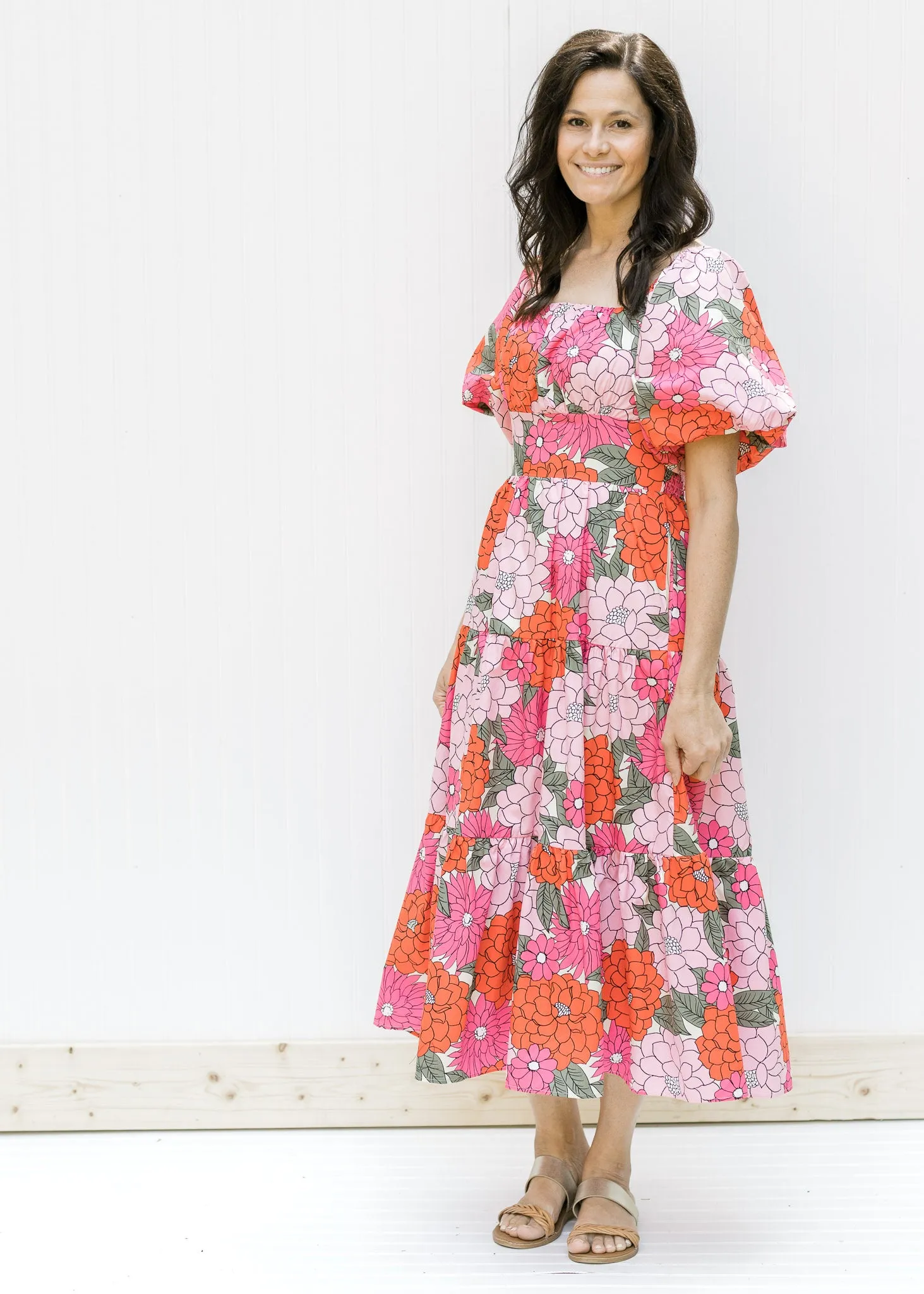 X Turning Heads Pink Floral Dress