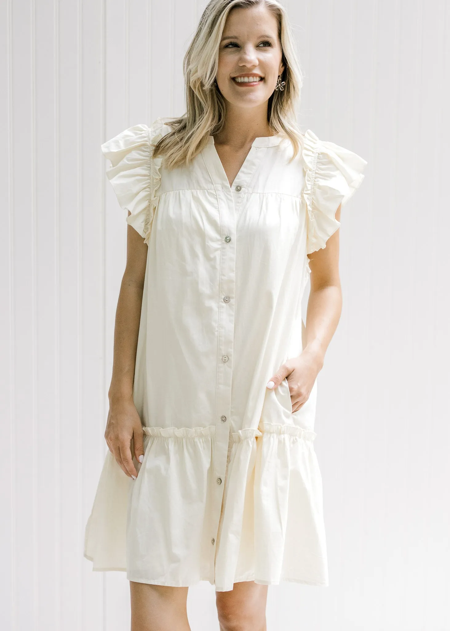 X Vanilla Ruffle Sleeve Dress