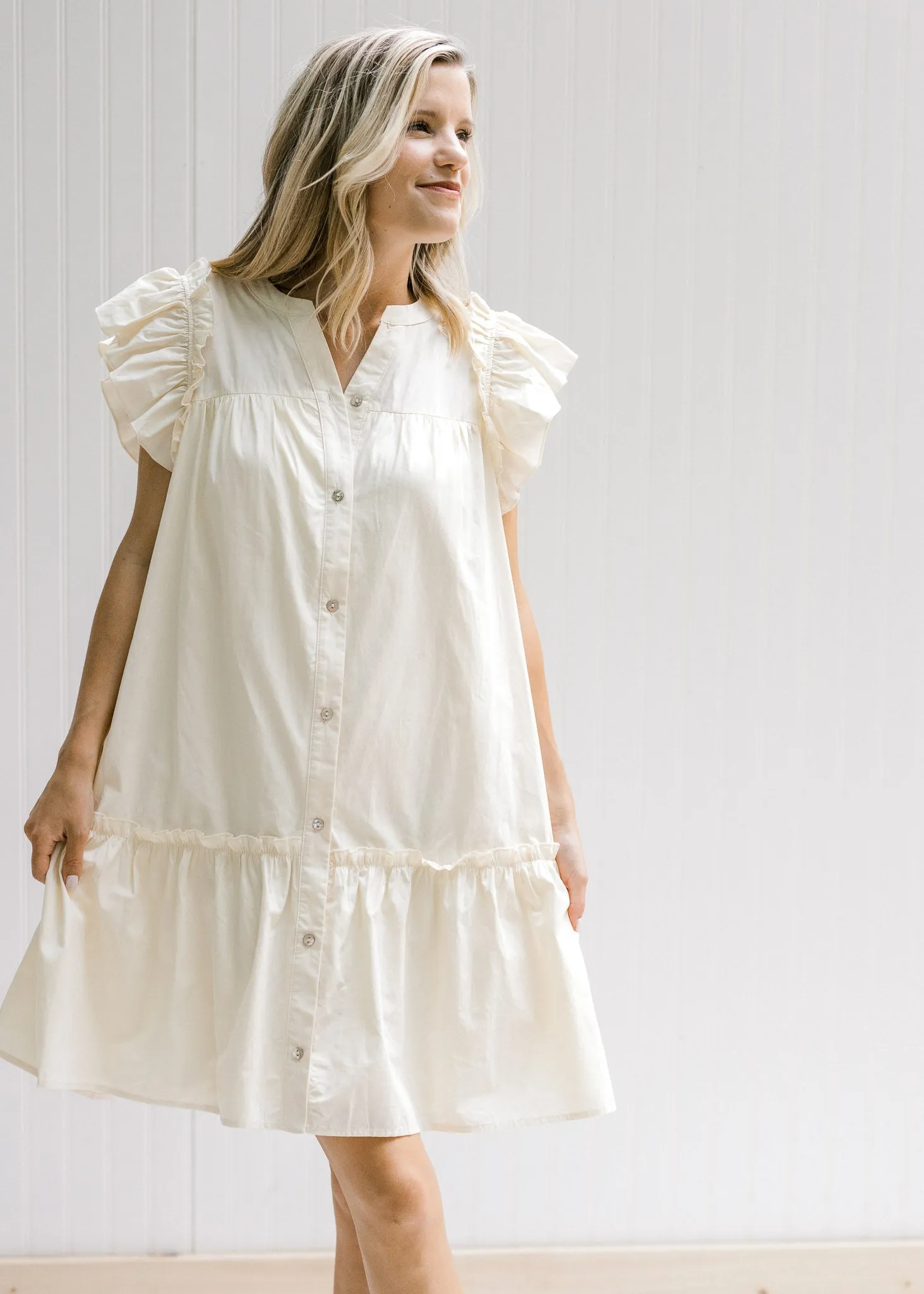 X Vanilla Ruffle Sleeve Dress