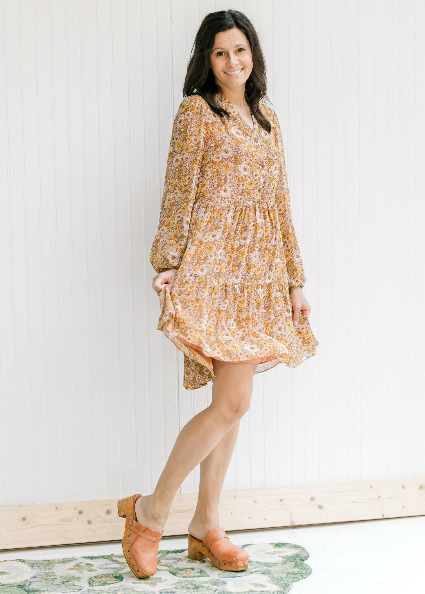 X Wildflower Long Sleeve Dress