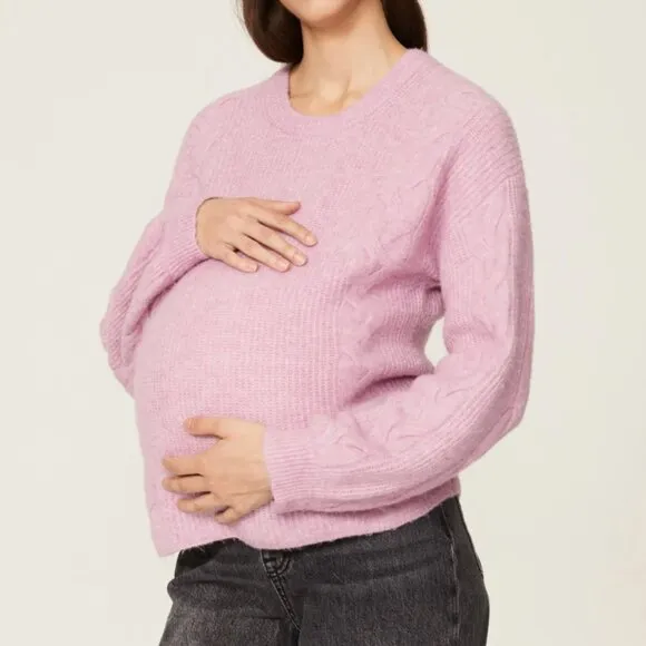 XS - SPLENDID - Lilac Wool Maternity Sweater Natalia Rent the Runway $168 msrp