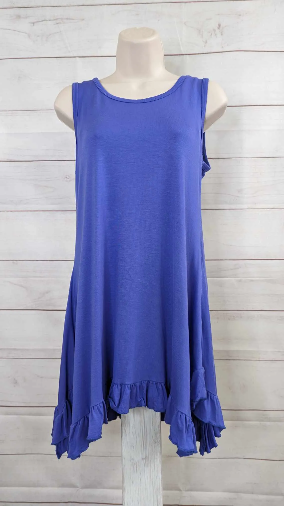 XXSMALL VIOLET STORM A381218 LOGO Layers by Lori Goldstein Knit Tank w/ Ruffle Hem