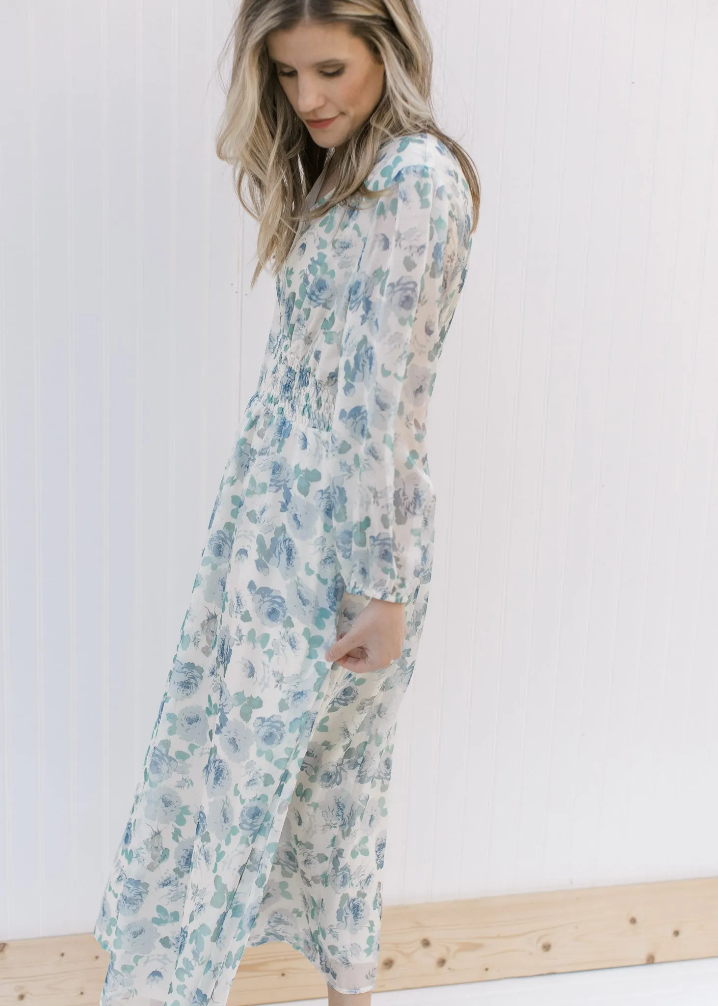 XZ Blue Roses Maxi Dress