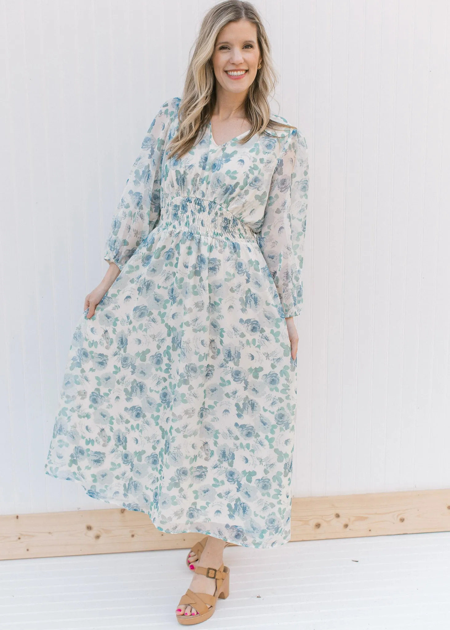XZ Blue Roses Maxi Dress