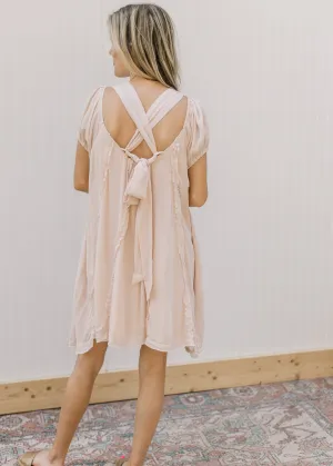 XZ Light Blush Ruffle Detail Dress