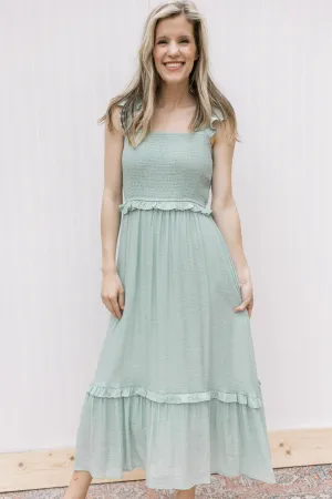 XZ Mint Tea Flutter Sleeve Dress