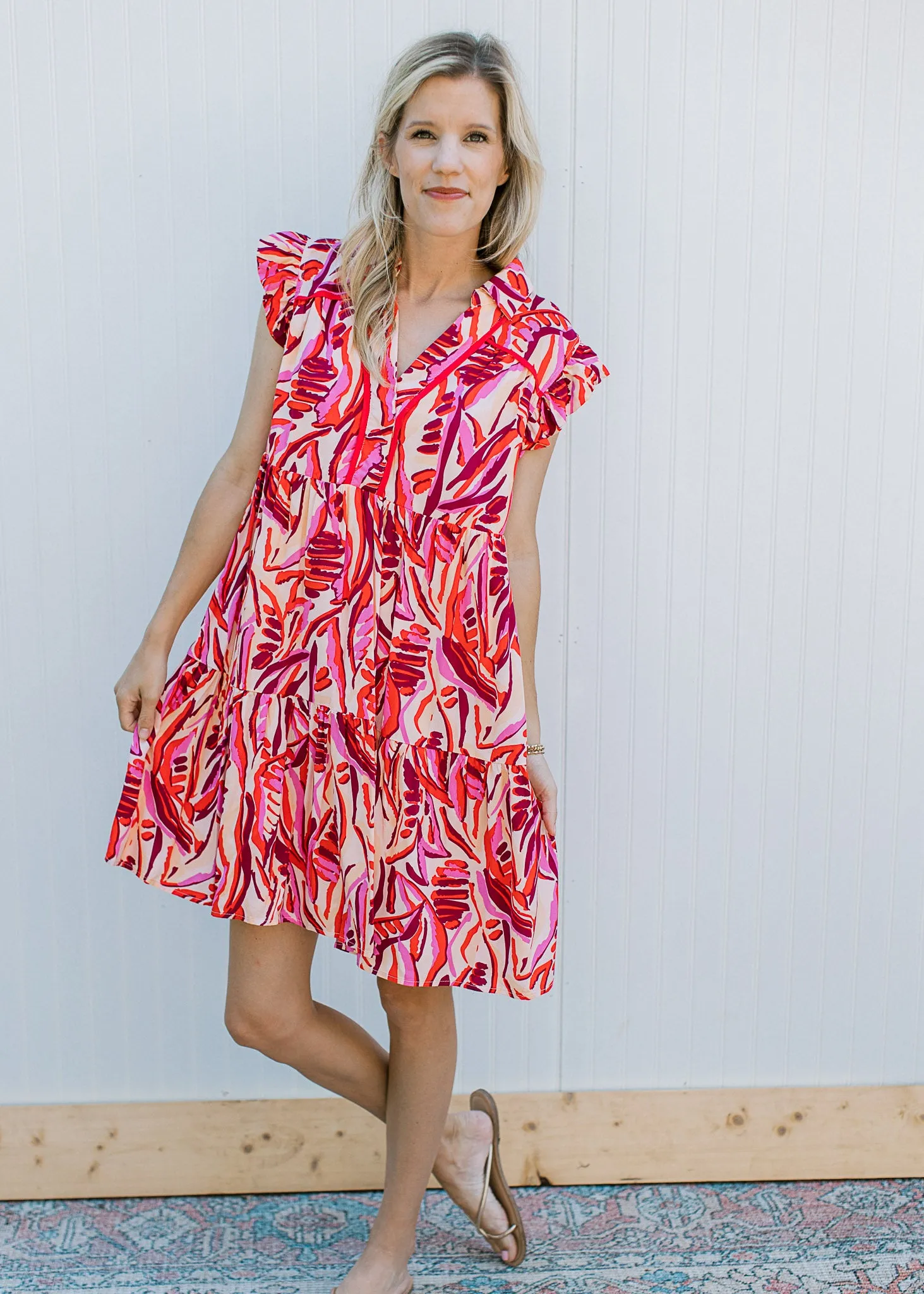 XZ Red Orange Mix Dress