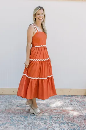 XZ Rust and Ric Rac Dress