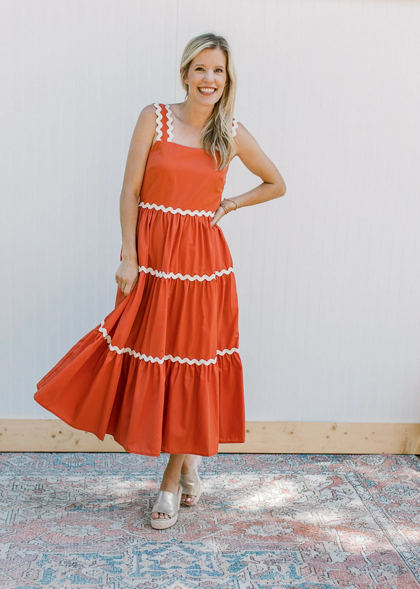 XZ Rust and Ric Rac Dress