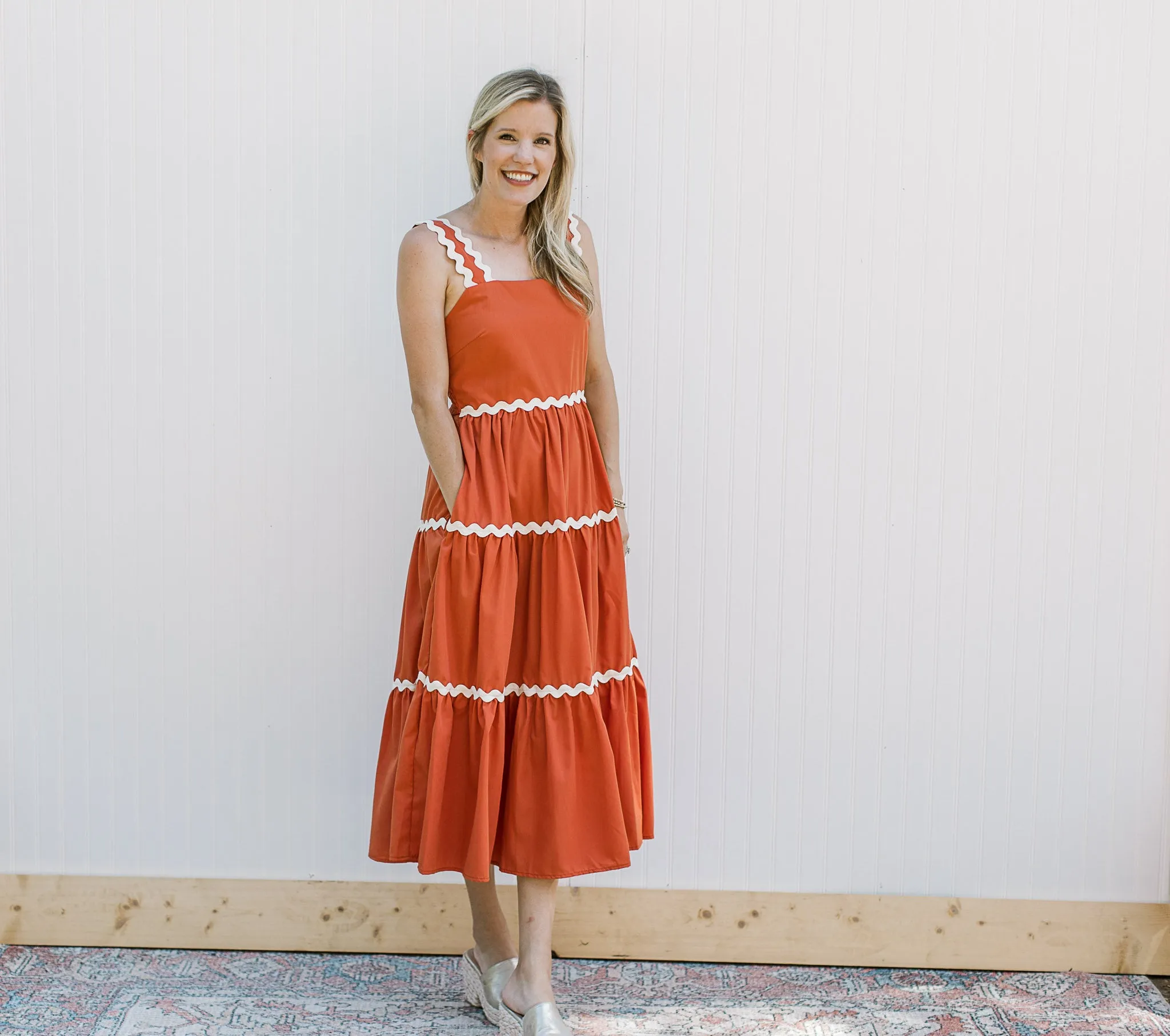 XZ Rust and Ric Rac Dress