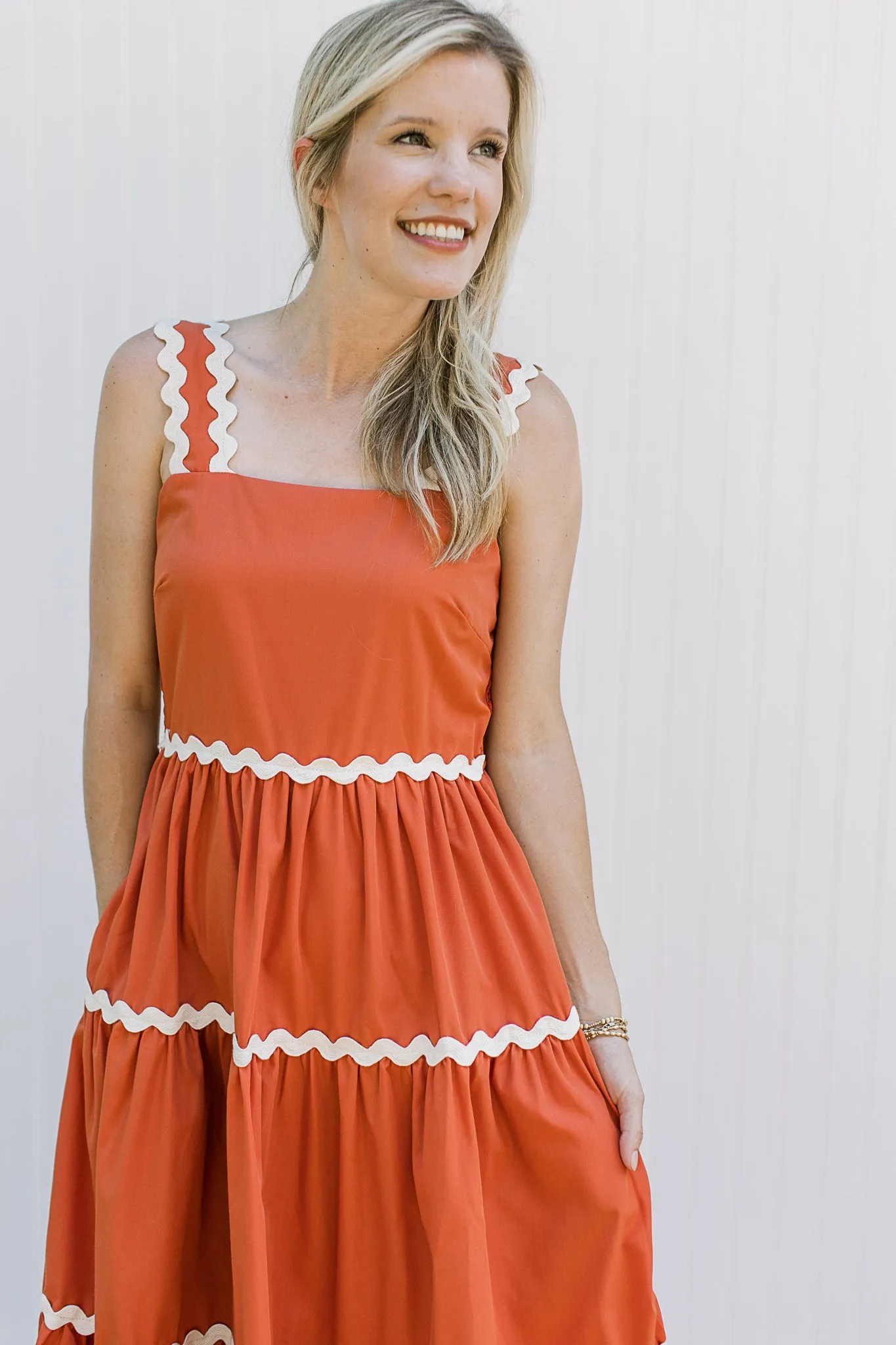 XZ Rust and Ric Rac Dress