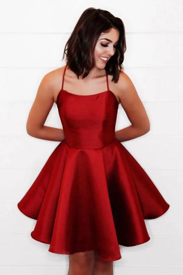 Yellow A-line Homecoming Dress With Pockets, Simple Graduation Dress, MH537