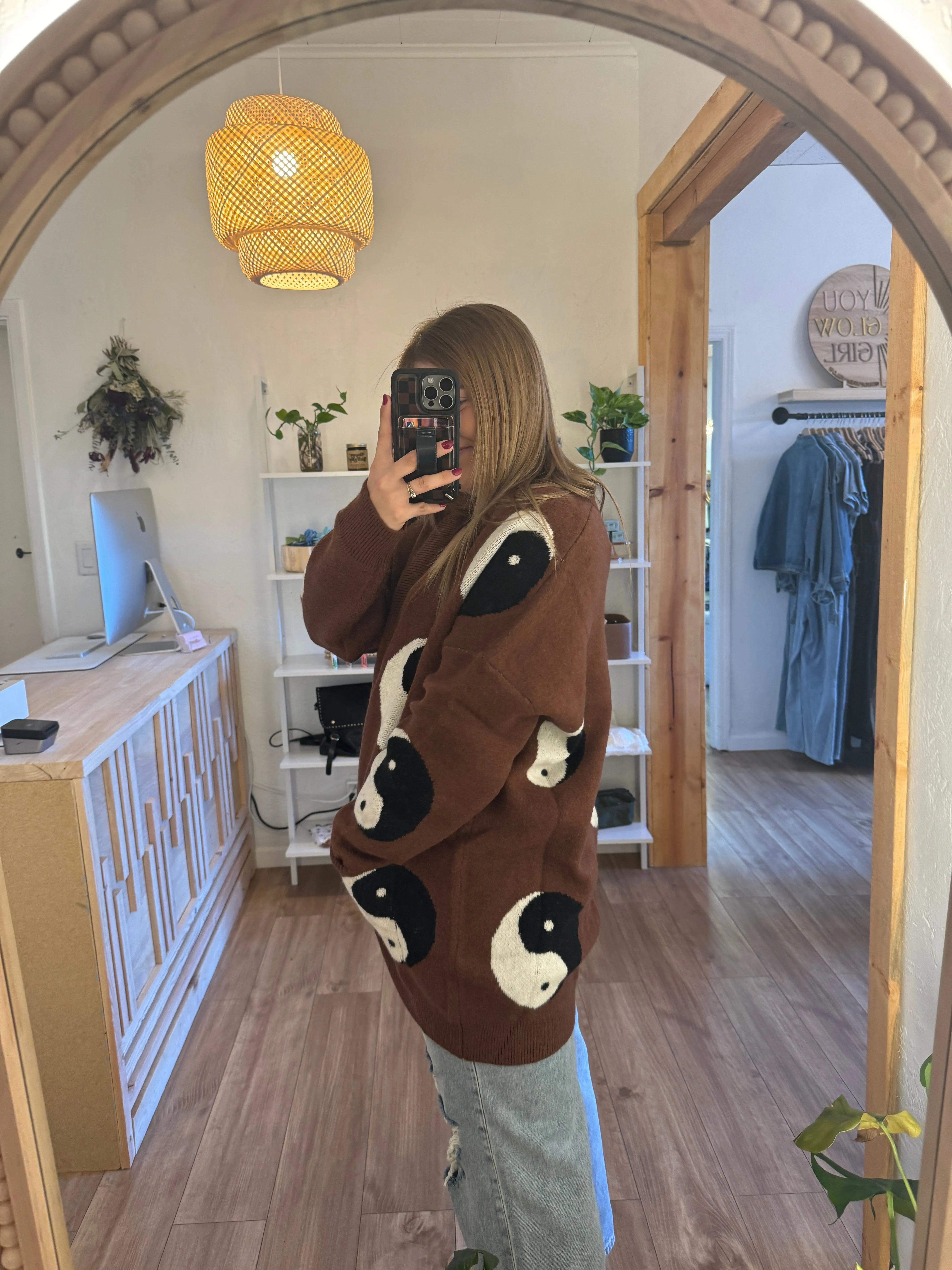 Yin Yang Oversized Cardigan