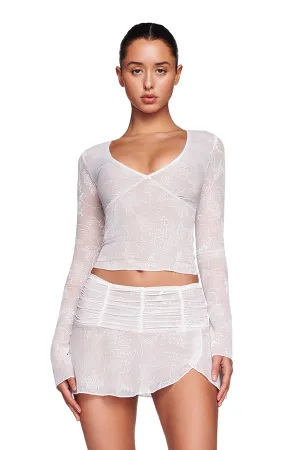 YVETTE SKIRT - WHITE : BUTTERFLY LACE
