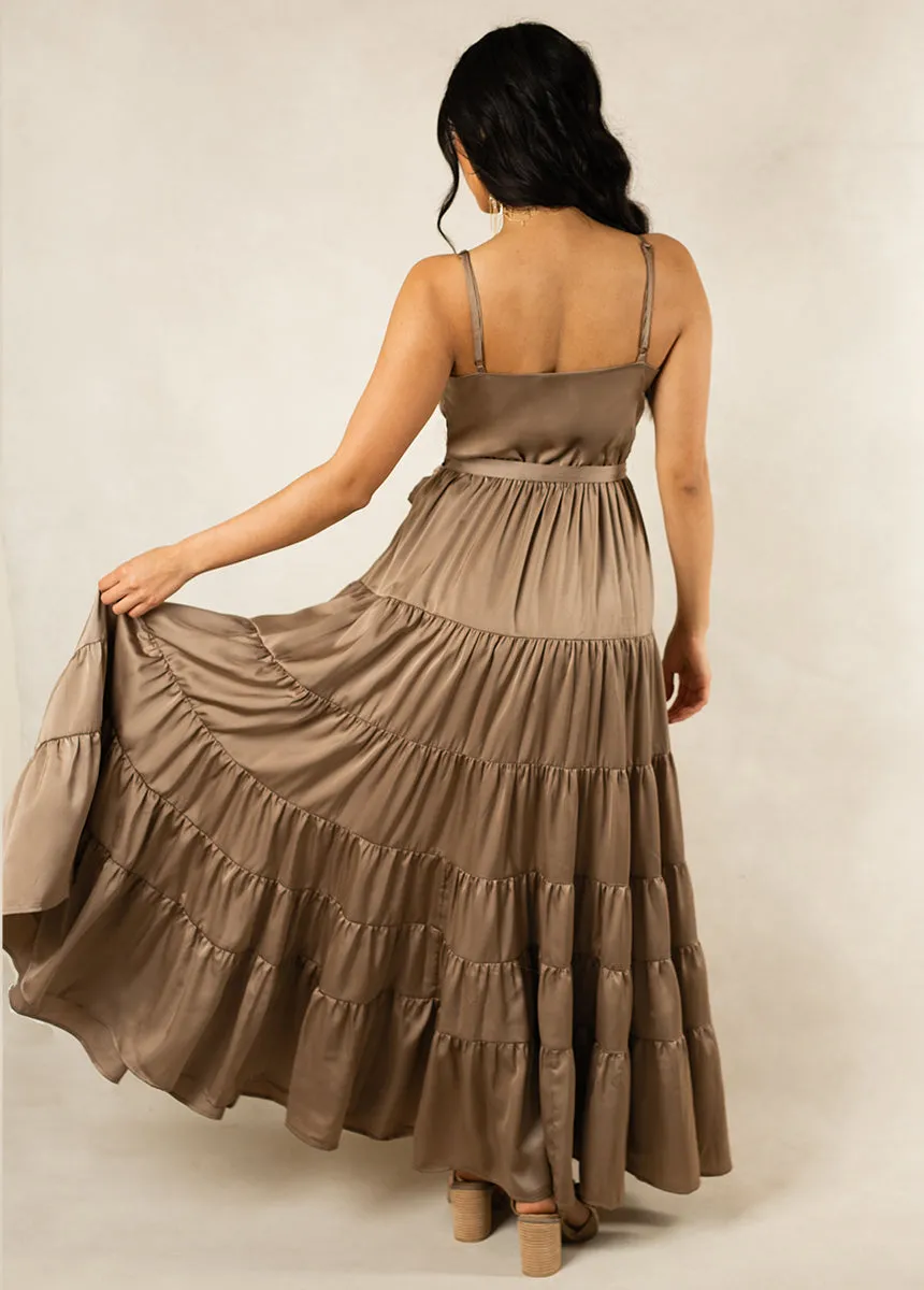 Zayla Bridesmaid Dress in Light Taupe