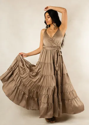 Zayla Bridesmaid Dress in Light Taupe