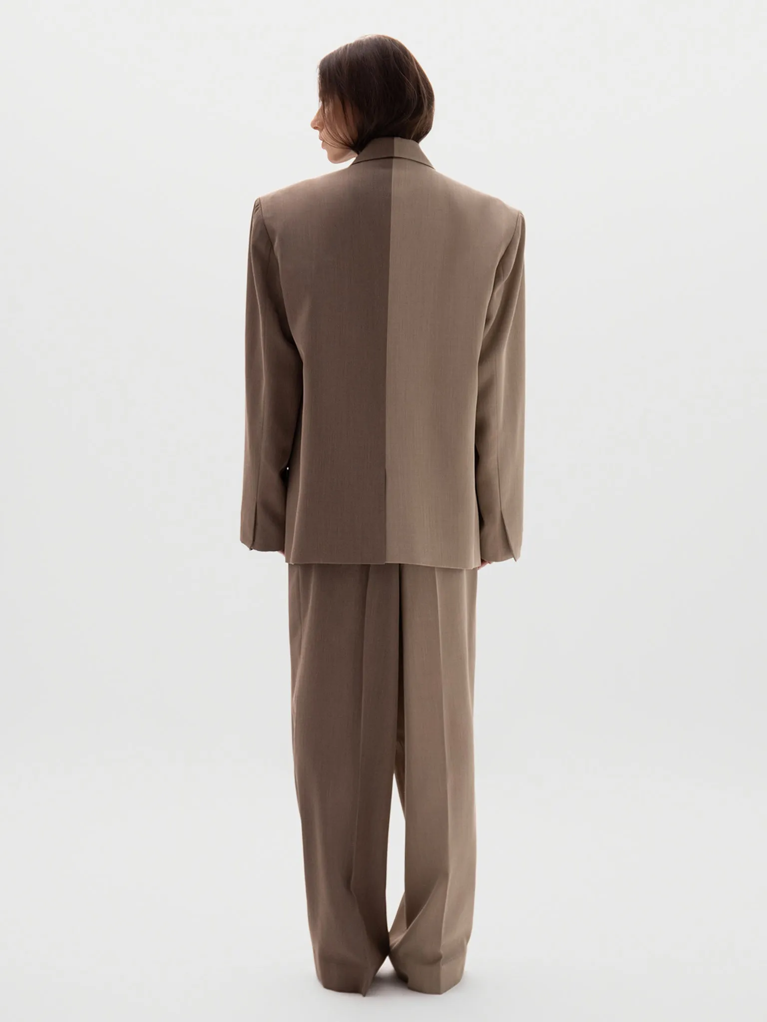 Zelda Blazer - Two Tone - Beige & Taupe