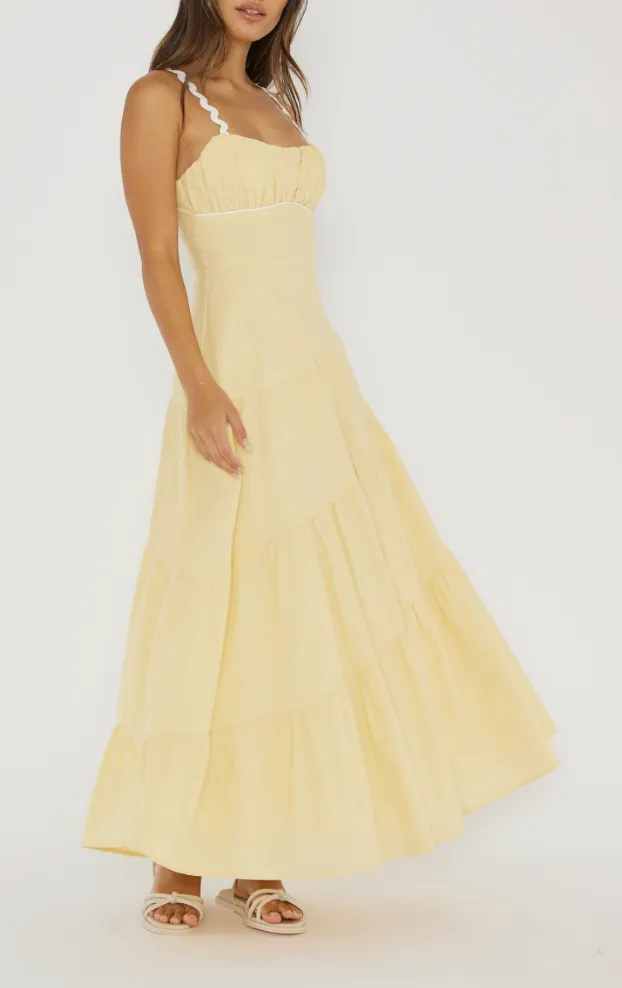 Zig Zag Strap Flowy Maxi Dress
