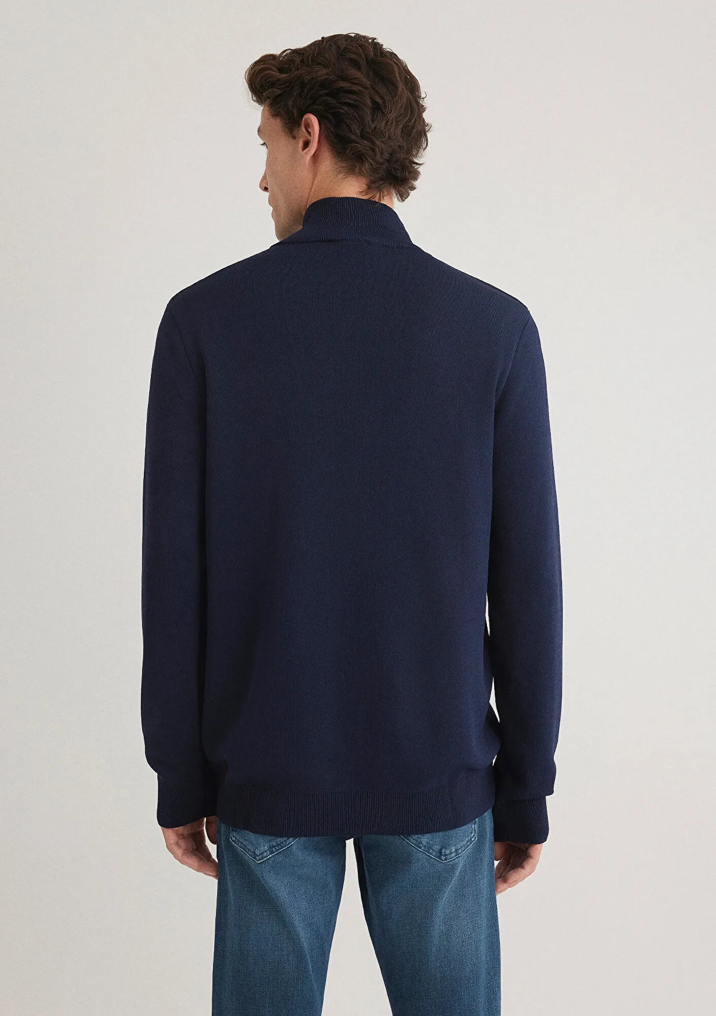 Zip Up Navy Hırka