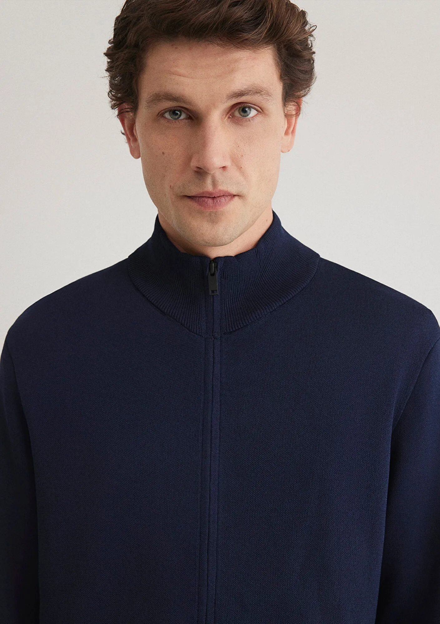 Zip Up Navy Hırka